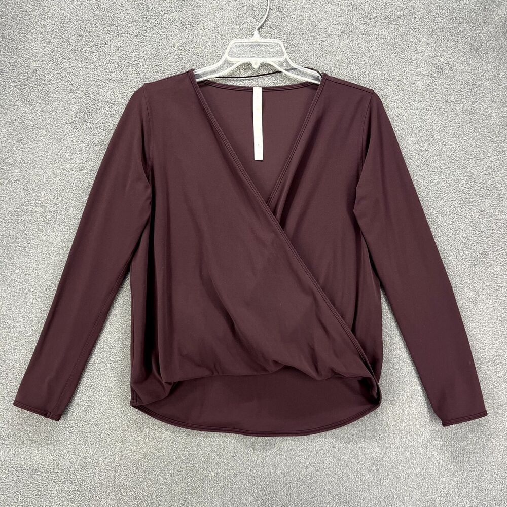 Lululemon Top Womens 8 Black‎ Cherry Purple Full Freedom Long Sleeve